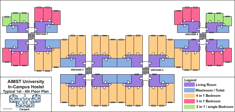 aimst hostel 1st to 4th floor